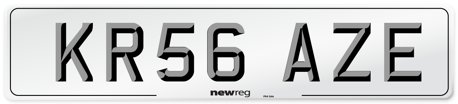 KR56 AZE Number Plate from New Reg